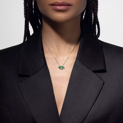[Rosla]Lucky Eye Diamond Necklace in Rose Gold and Turquoise