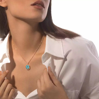 [Rosla]Lucky Move Diamond Necklace in Rose Gold and White Mother-of-Pearl