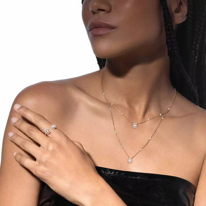 [Rosla]Diamond Necklace My Twin 2 Rows