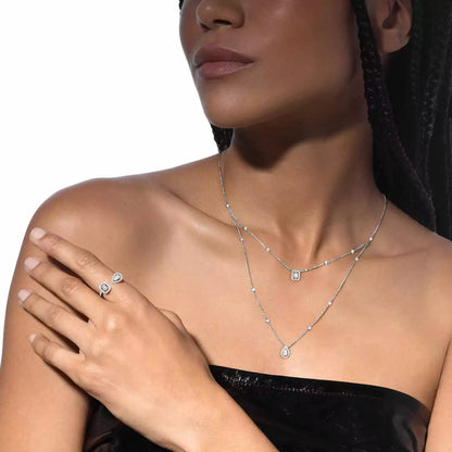 [Rosla]Diamond Necklace My Twin 2 Rows