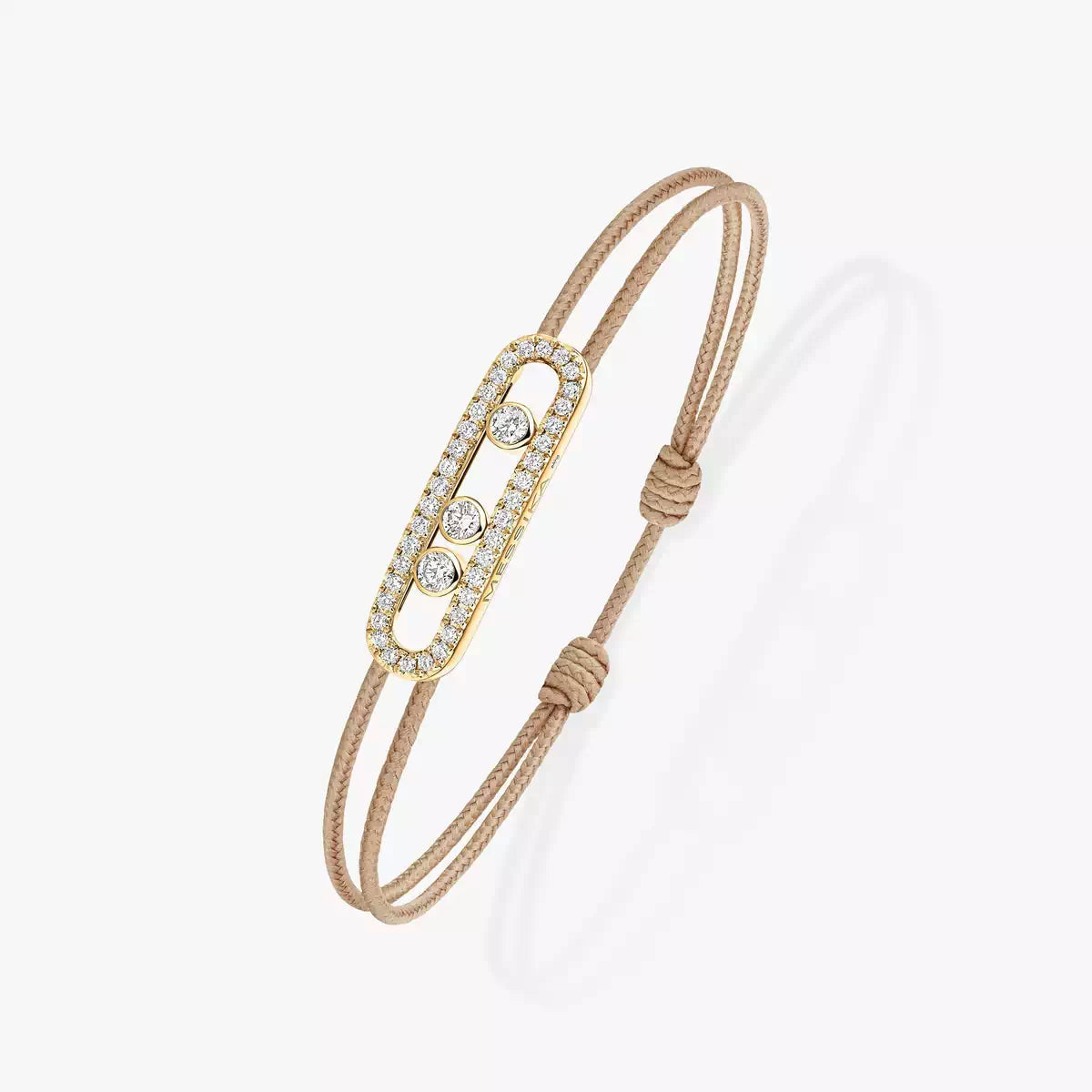 [Rosla]Messika Care(s) pink cord pavé bracelet