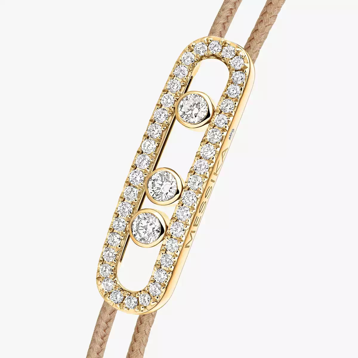 [Rosla]Messika Care(s) pink cord pavé bracelet
