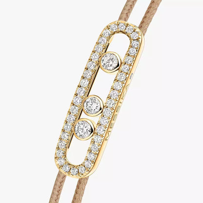 [Rosla]Messika Care(s) pink cord pavé bracelet