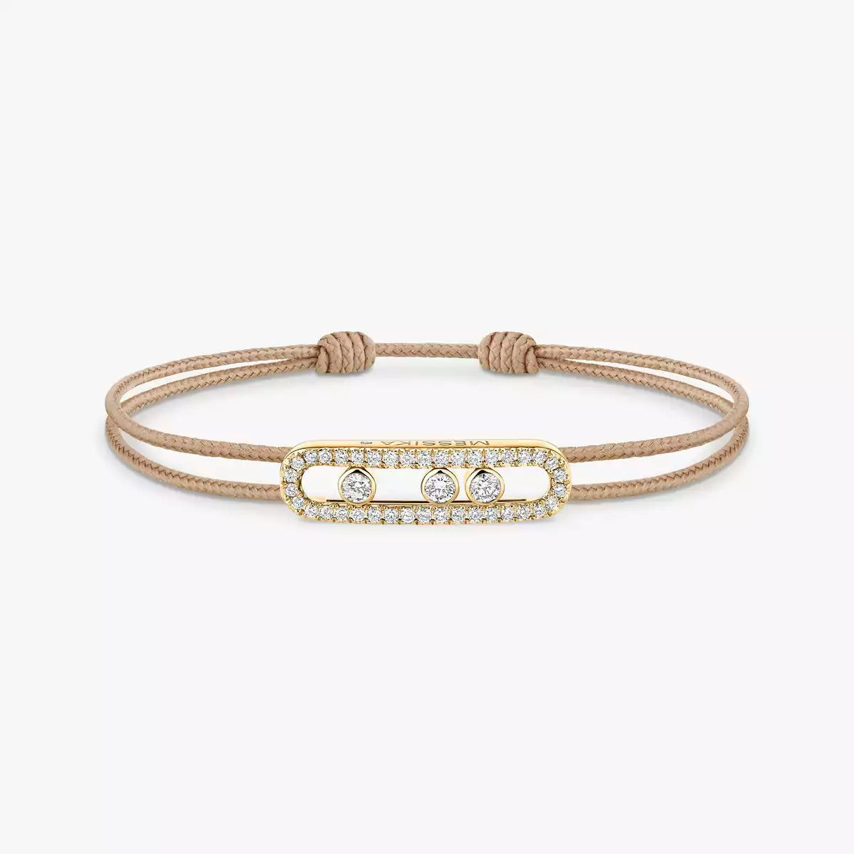 [Rosla]Messika Care(s) pink cord pavé bracelet