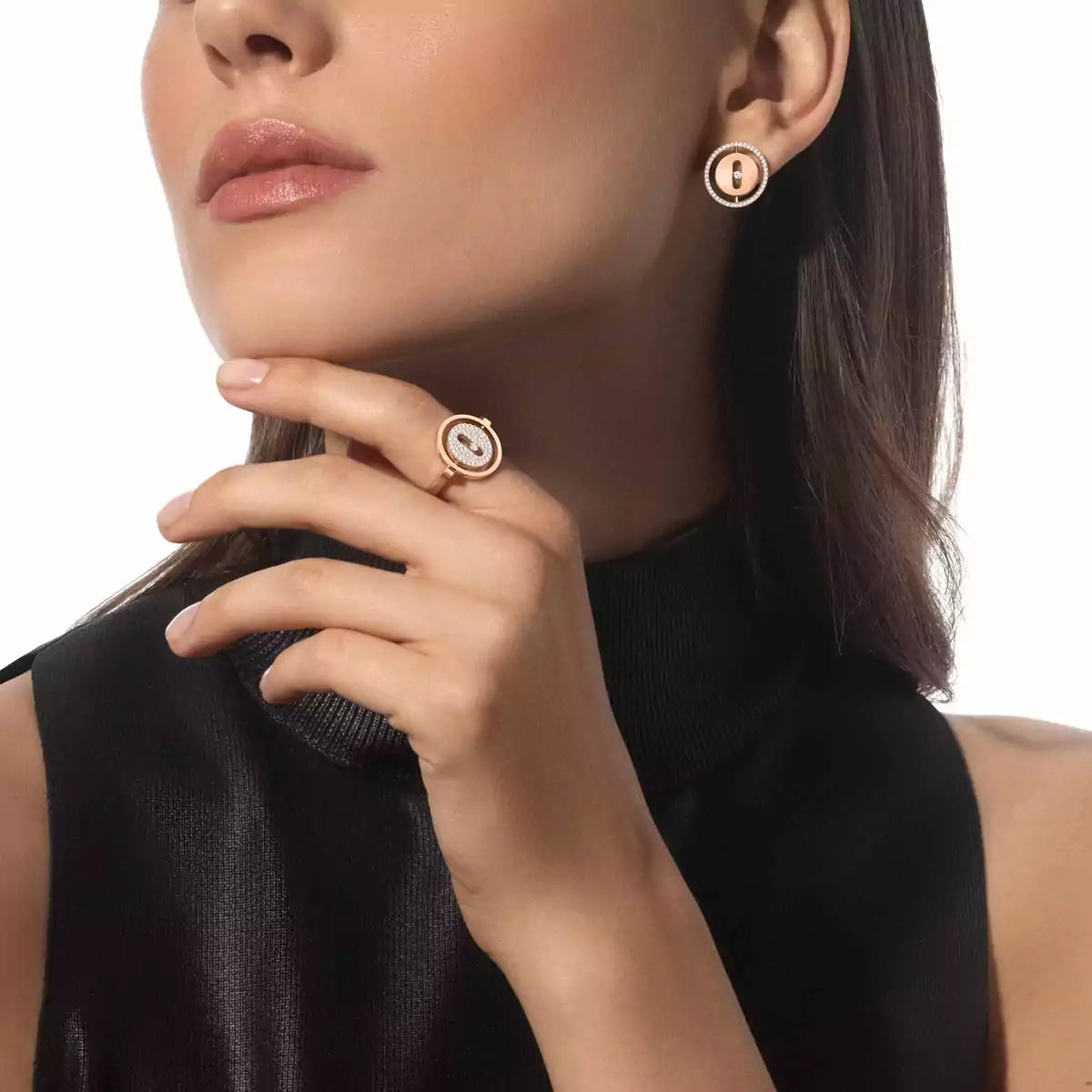 [Rosla]Lucky Move Diamond Earrings