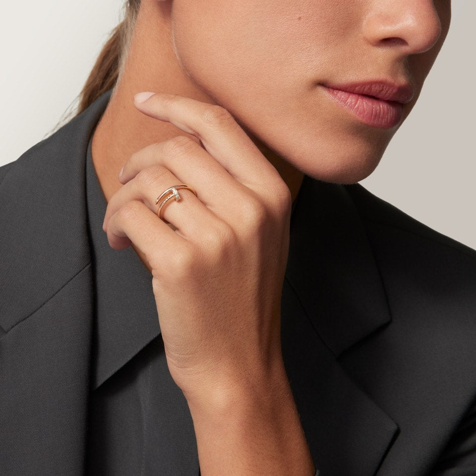 [Rosla]JUSTE 1.8MM HALF DIAMOND RING