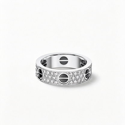 [Rosla]LOVE RING 5.5MM DIAMONDS PAVED CERAMIC