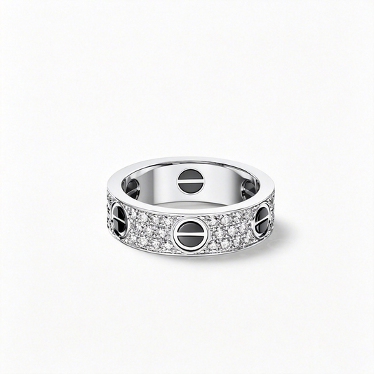 [Rosla]LOVE RING 5.5MM DIAMONDS PAVED CERAMIC