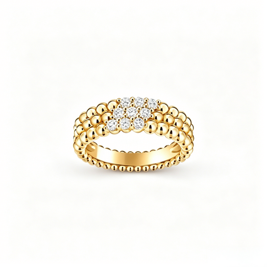 [Rosla] THREE-ROW DIAMOND RING