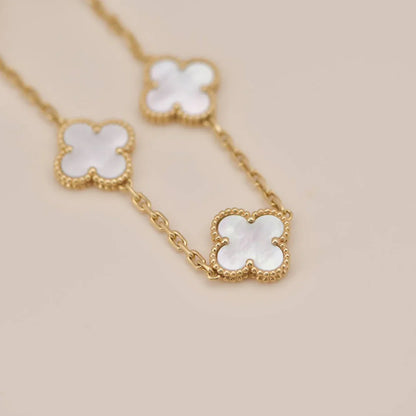 [Rosla]CLOVER WHITE PEARL MOP 5 MOTIF BRACELET COLLECTION