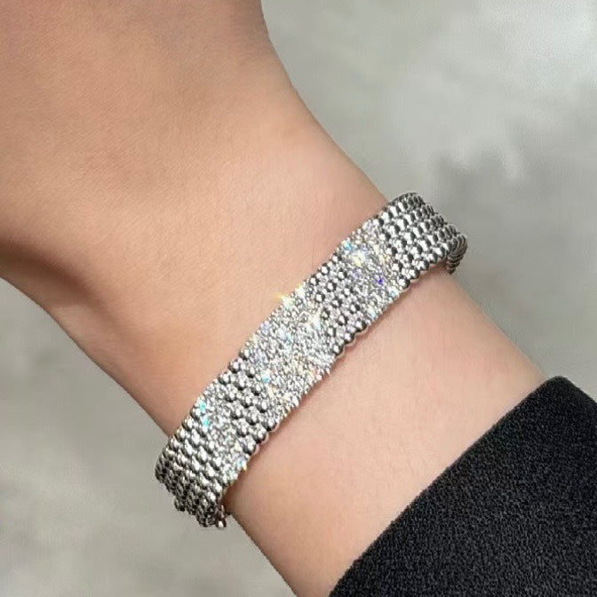 [LUXE]Five-row diamond bracelet