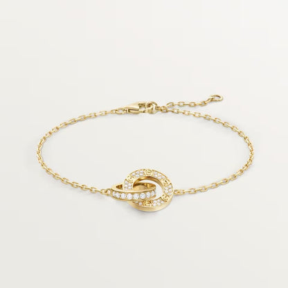 [Rosla]LOVE DOUBLE RING FULL DIAMOND BRACELET