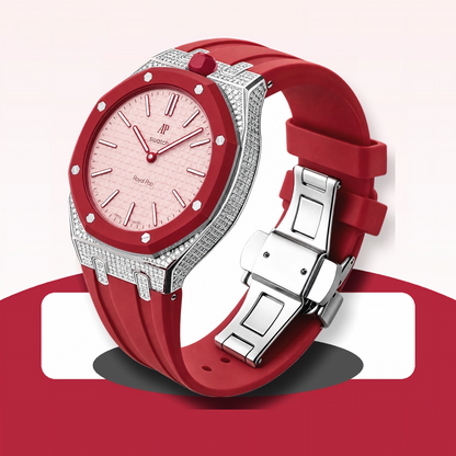 [Rosla]Royal Oak Pop Exclusive Steel Case With Diamond(Moissanite) & Silicone Strap