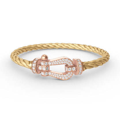 [Rosla]FORCE LARGE HORSESHOE FULL DIAMOND BRACELET ROSE GOLD