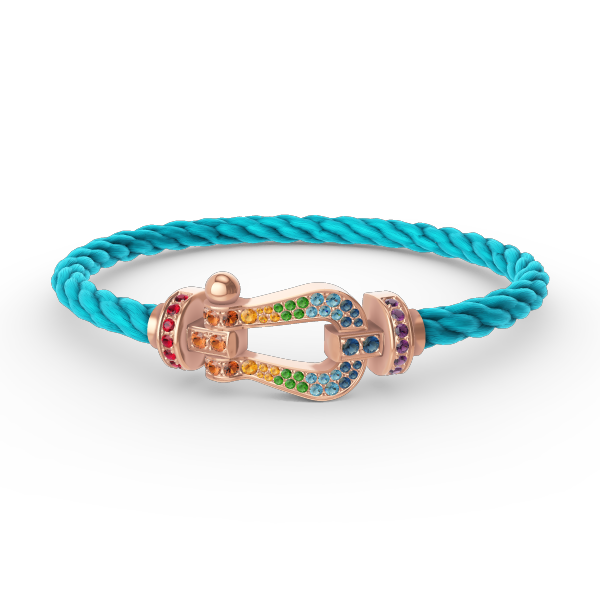 [Rosla]FORCE LARGE HORSESHOE  COLORED DIAMOND BRACELET ROSE GOLD