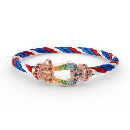 [Rosla]FORCE LARGE HORSESHOE  COLORED DIAMOND BRACELET ROSE GOLD