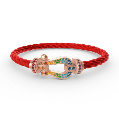 [Rosla]FORCE LARGE HORSESHOE  COLORED DIAMOND BRACELET ROSE GOLD