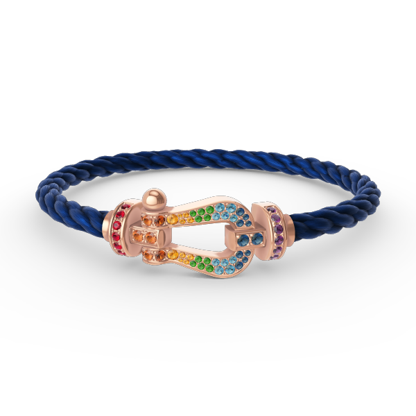[Rosla]FORCE LARGE HORSESHOE  COLORED DIAMOND BRACELET ROSE GOLD