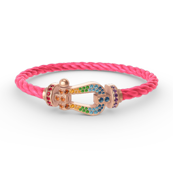 [Rosla]FORCE LARGE HORSESHOE  COLORED DIAMOND BRACELET ROSE GOLD