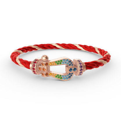 [Rosla]FORCE LARGE HORSESHOE  COLORED DIAMOND BRACELET ROSE GOLD