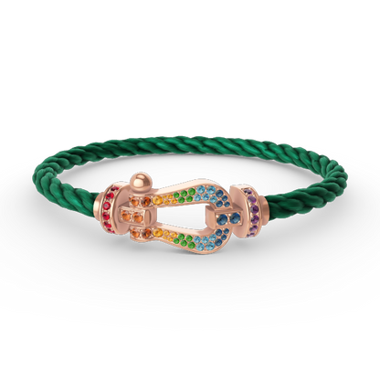 [Rosla]FORCE LARGE HORSESHOE  COLORED DIAMOND BRACELET ROSE GOLD