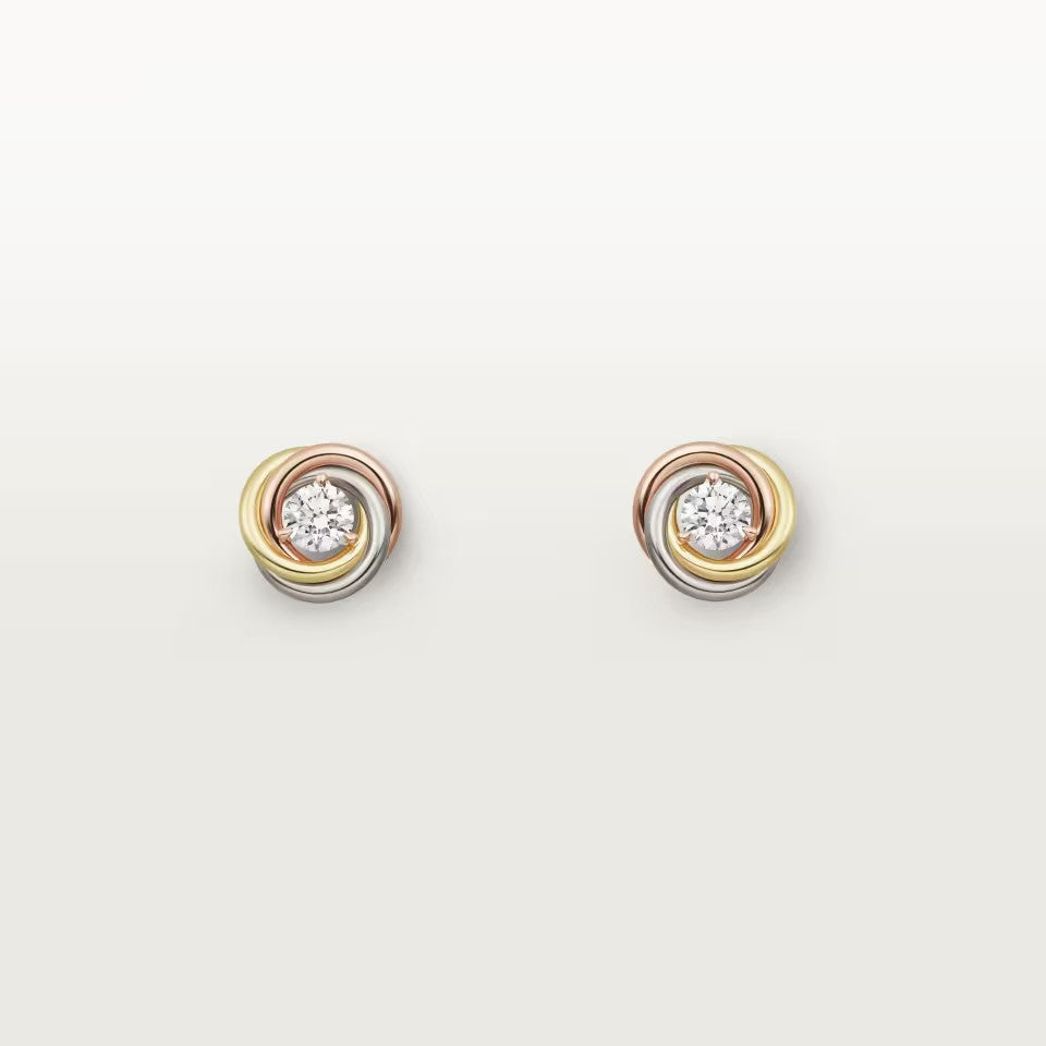 [Rosla]TRINITY STUD DIAMOND EARRINGS