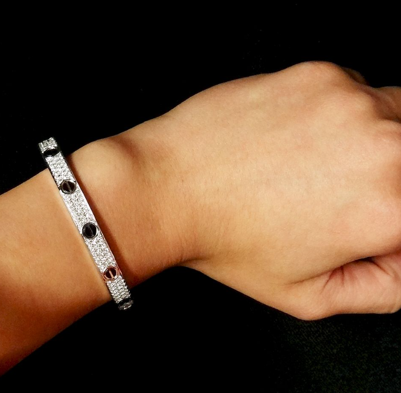 [Rosla]LOVE BRACELET 6.1MM DIAMOND-PAVED CERAMIC