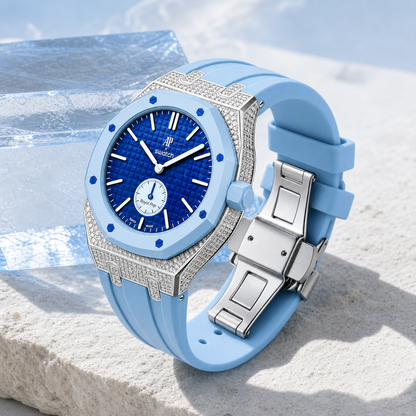 [Rosla]Royal Oak Pop Exclusive Steel Case With Diamond(Moissanite) & Silicone Strap