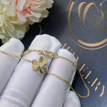 [Rosla]FRIVOLE GOLD FLOWER PINK MALACHITE BRACELET