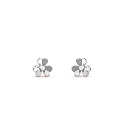 [Rosla]FRIVOLE MINI SILVER FLOWER EARRINGS