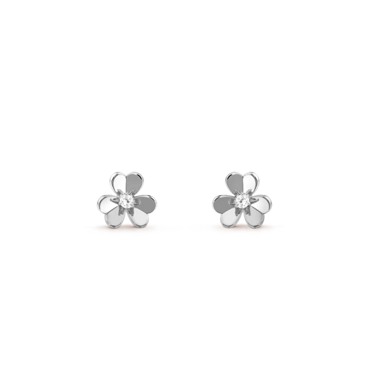 [Rosla]FRIVOLE MINI SILVER FLOWER EARRINGS