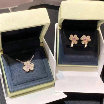 [Rosla]FRIVOLE ROSE GOLD FLOWER DIAMOND NECKLACE