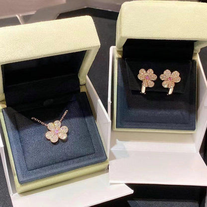 [Rosla]FRIVOLE ROSE GOLD FLOWER DIAMOND NECKLACE
