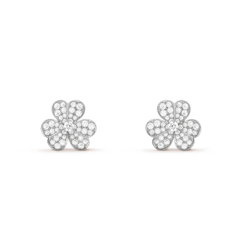 [Rosla]FRIVOLE SILVER FLOWER DIAMOND EARRINGS