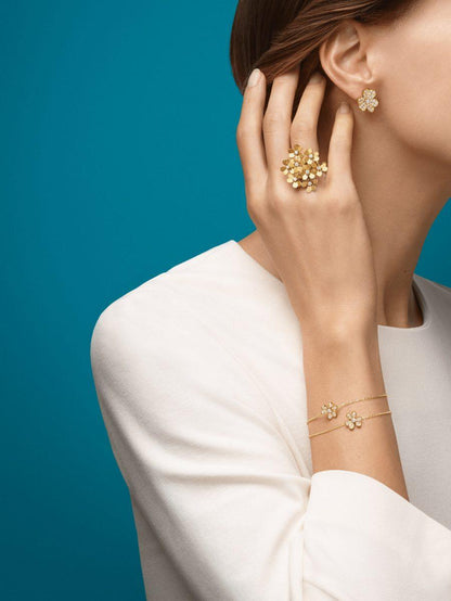 [Rosla]FRIVOLE GOLD FLOWER DIAMOND EARRINGS