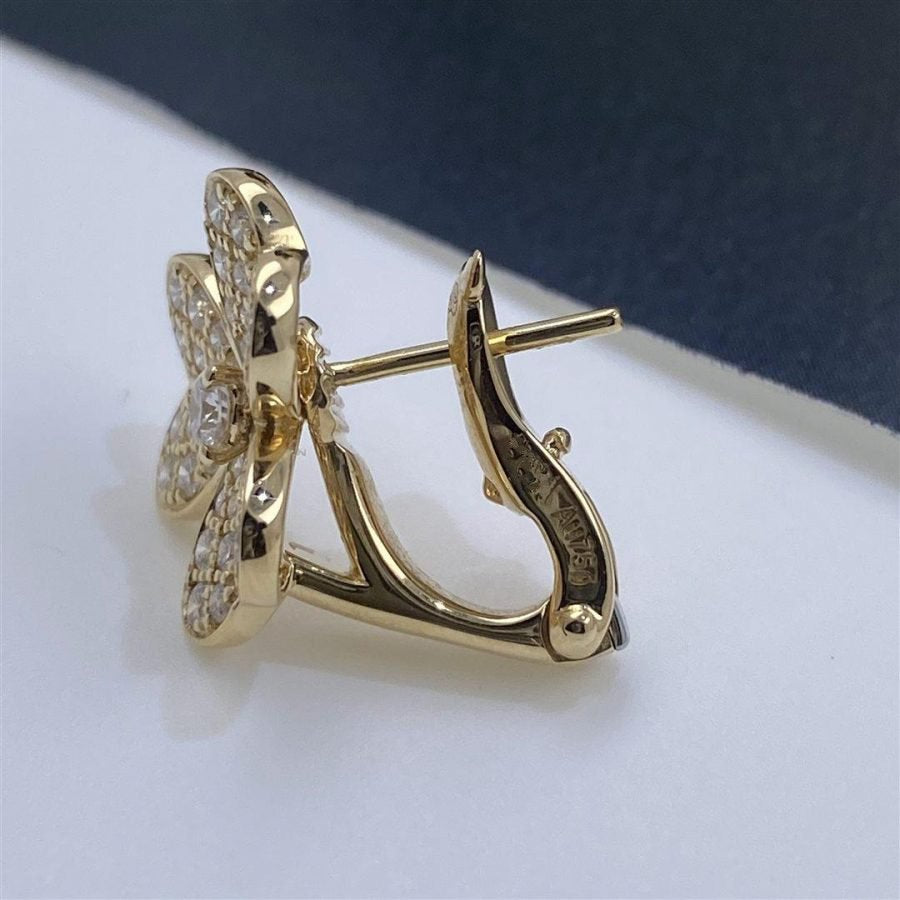 [Rosla]FRIVOLE GOLD FLOWER DIAMOND EARRINGS