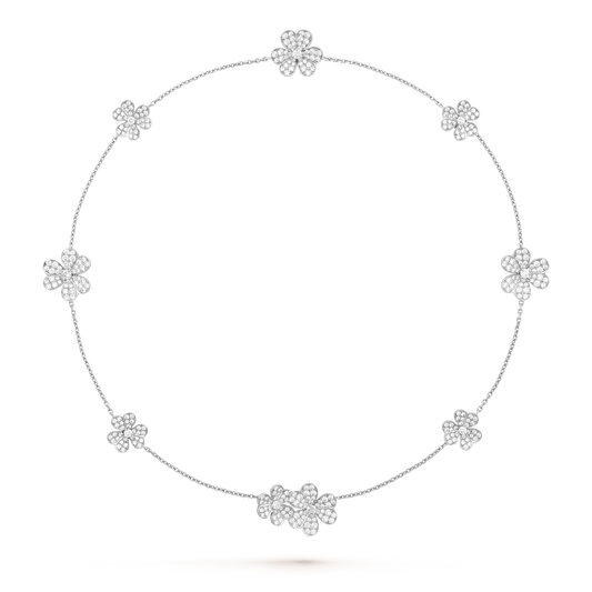 [Rosla]FRIVOLE SILVER 9 FLOWERS NECKLACE