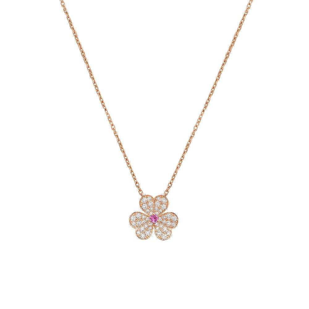 [Rosla]FRIVOLE ROSE GOLD FLOWER DIAMOND NECKLACE