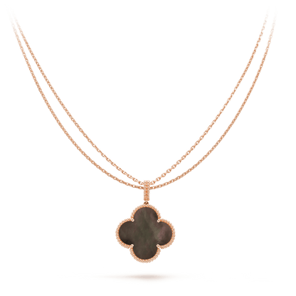 [Rosla]CLOVER 25MM GOLD DARK MOP BIG CLOVER NECKLACE