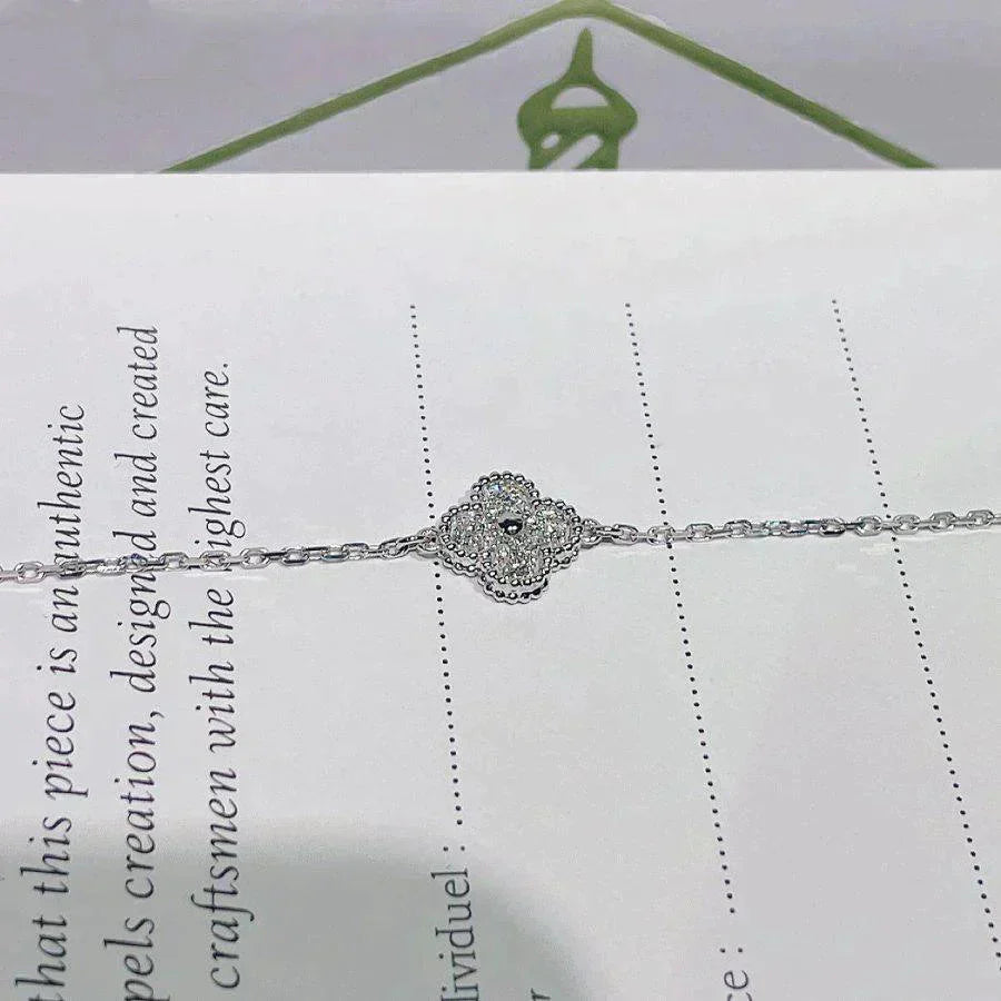 [Rosla]CLOVER  SINGLE FLOWER BRACELET SILVER