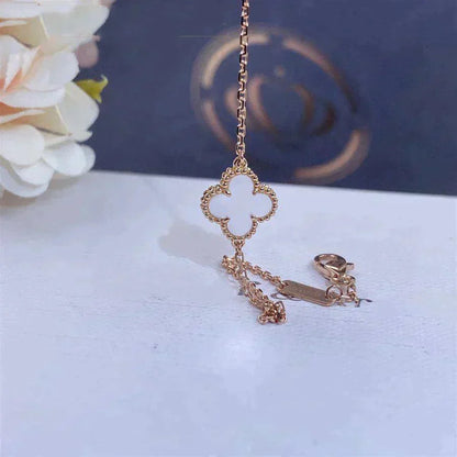 [Rosla]CLOVER WHITE MOP SINGLE FLOWER BRACELET