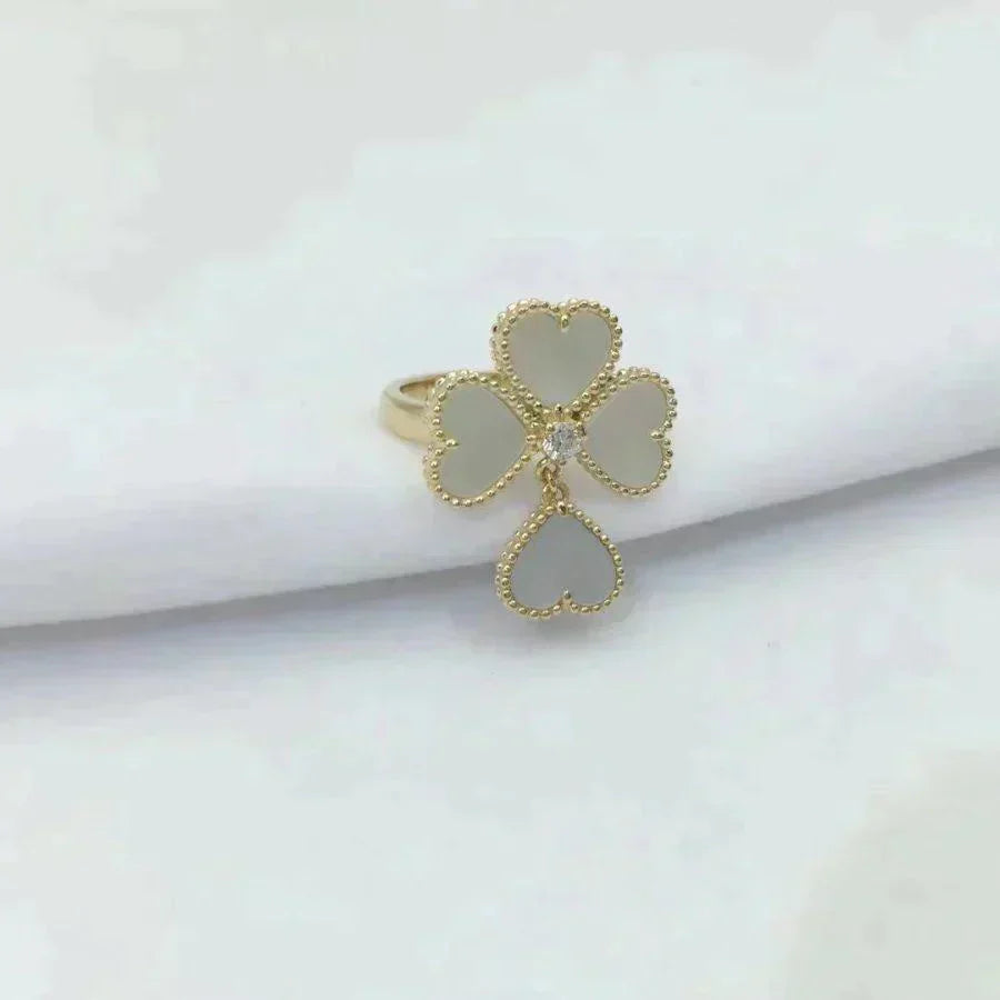 [Rosla]SWEET CLOVER WHITE MOP RING