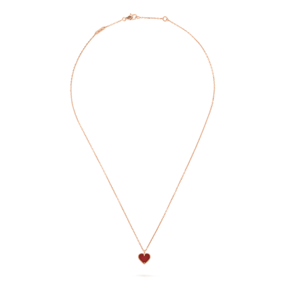 [Rosla]SWEET CLOVER CARNELIAN HEART NECKLACE