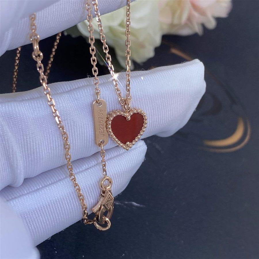 [Rosla]SWEET CLOVER CARNELIAN HEART NECKLACE
