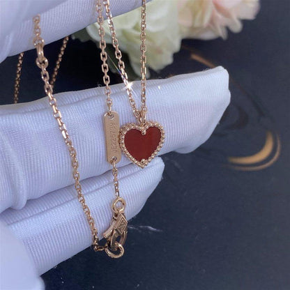 [Rosla]SWEET CLOVER CARNELIAN HEART NECKLACE