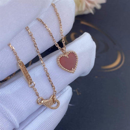 [Rosla]SWEET CLOVER CARNELIAN HEART NECKLACE