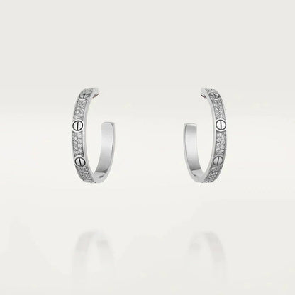 [Rosla]LOVE EARRINGS 3.6MM DIAMOND PAVED