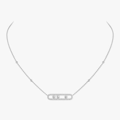 [Rosla] Move Pave_ Rose Gold Diamond Necklace