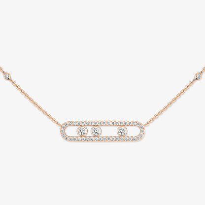 [Rosla] Move Pave_ Rose Gold Diamond Necklace