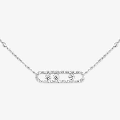 [Rosla] Move Pave_ Rose Gold Diamond Necklace